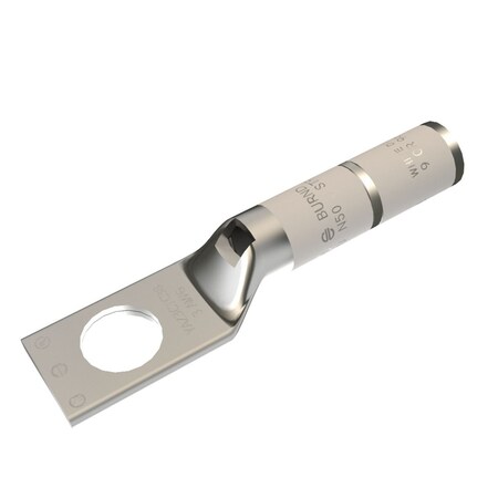 Burndy Cu Uninsul Comp Terminal Code Cond, Bvl Entry, 1 Hole/W/InspWindow, #3 YAZ3CTC38